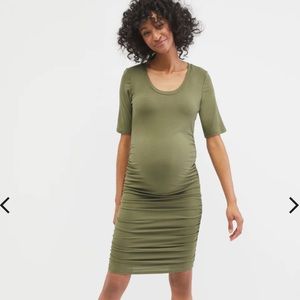 Olive green maternity dress